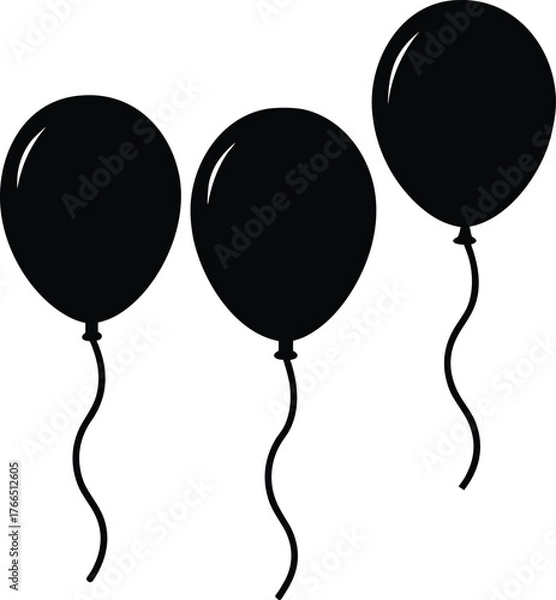 Fototapeta party balloons vector illustration