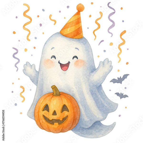 Fototapeta Cute Halloween Ghost Clipart