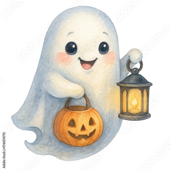 Fototapeta Cute Halloween Ghost Clipart