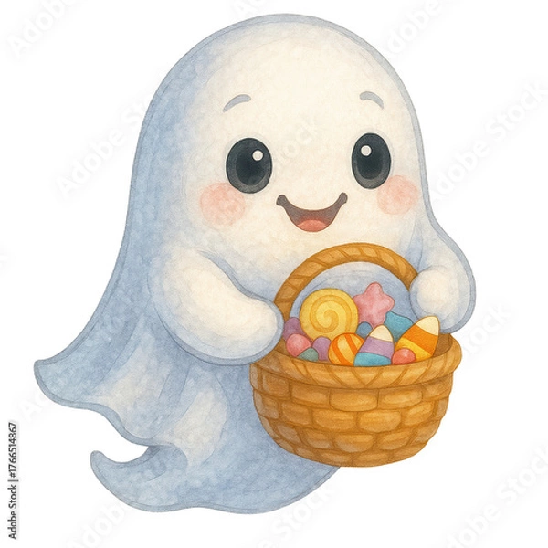 Fototapeta Cute Halloween Ghost Clipart