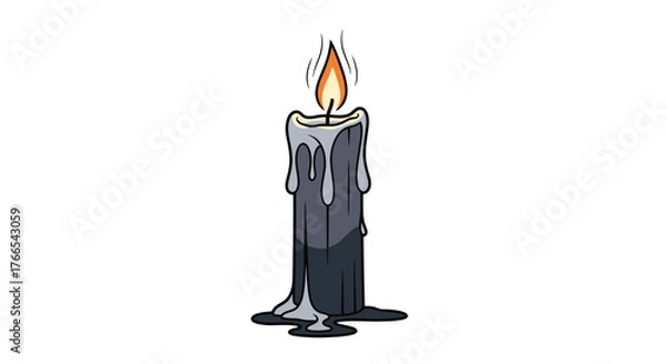 Obraz vector art burning candle on a white background