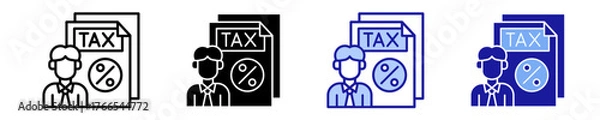 Obraz Tax Consultant  Icon Set Multiple Style Collection