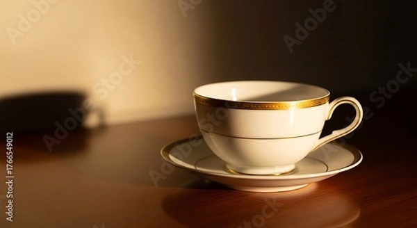 Fototapeta Elegant Tea Cup - A Moment of Serenity and Warmth.