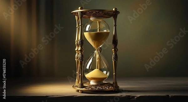 Fototapeta Hourglass - A Symbol of Time Passing and the Ephemeral Nature of Life.
