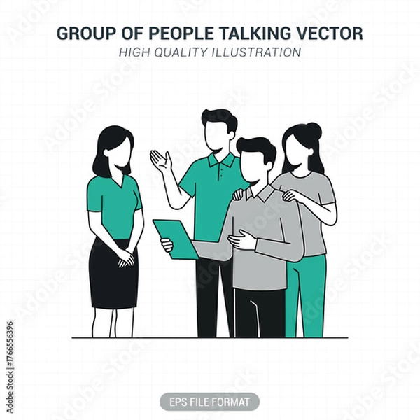 Fototapeta Group of people talking vector illustration