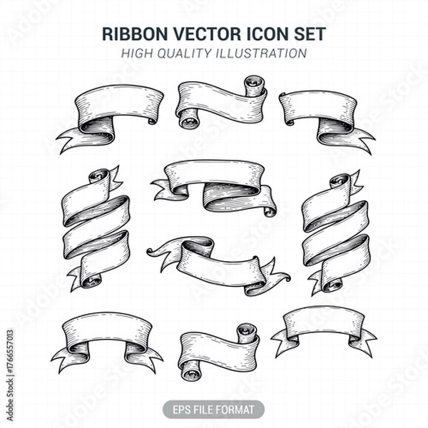 Fototapeta Grunge Ribbon collection vector