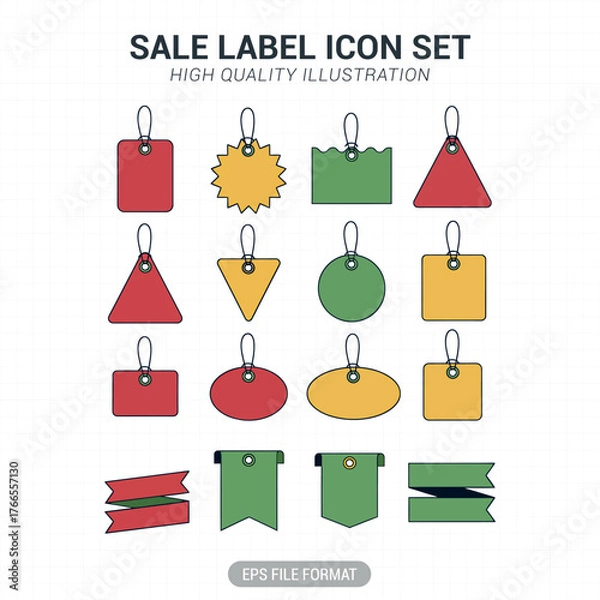 Fototapeta Sale label collection vector illustration