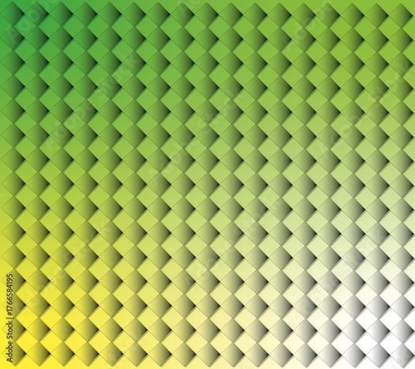 Obraz Abstract background with green and yellow gradient square pattern