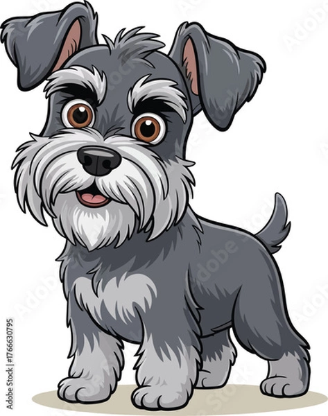 Fototapeta Cute cartoon a illustrator vector Schnauzer