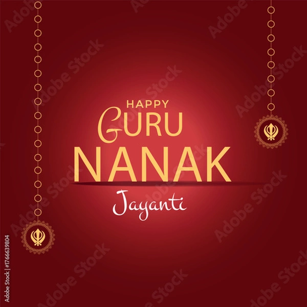 Obraz Guru Nanak Jayanti card. Vector illustration