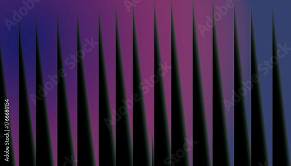 Fototapeta Dark Spikes Gradient Background abstract black