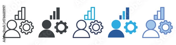 Fototapeta Management icon set multiple style collection