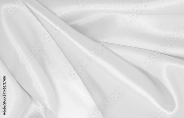 Obraz Smooth elegant white silk or satin luxury cloth texture as wedding background. Luxurious background design