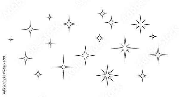 Obraz Abstract starry night sky with celestial sparkles and cosmic dust imagery perfect for digital art and design