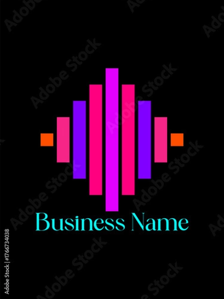 Fototapeta Vibrant Abstract Bar Graph Logo Design for Modern Business Branding