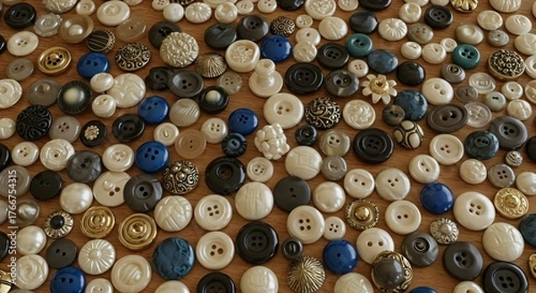 Fototapeta Close Up of Colorful Buttons Collection