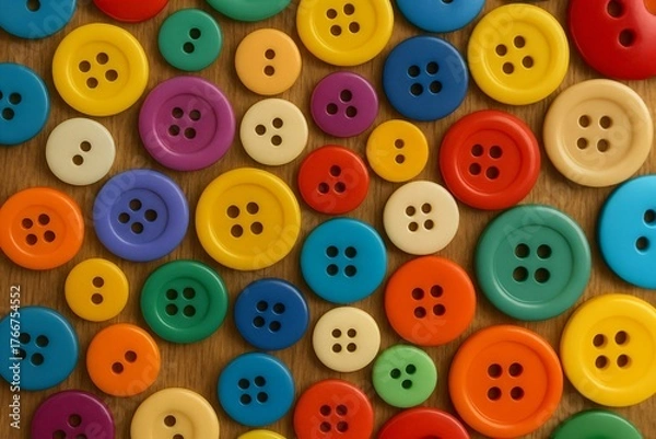 Fototapeta Close Up of Colorful Buttons Collection