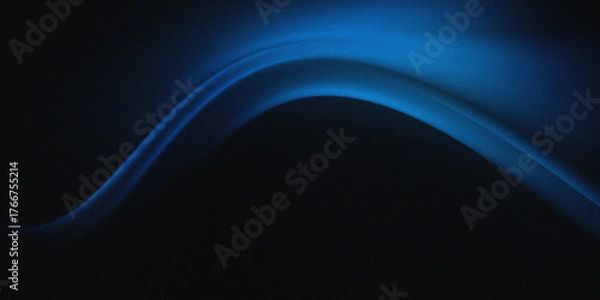 Obraz Blue light wave on black background