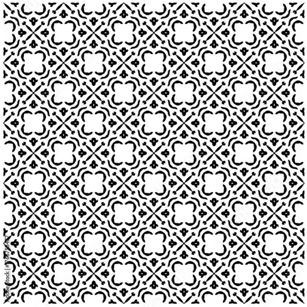 Fototapeta Abstract texture for fabric print, card, table cloth, furniture, banner, cover, invitation, decoration, wrapping. seamless repeating pattern.Black and white pattern.