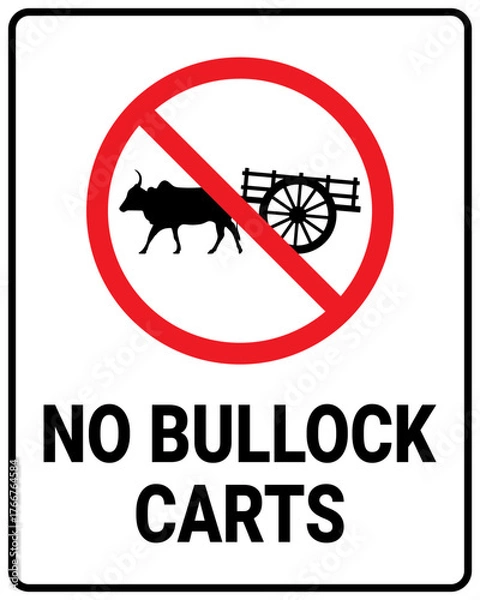 Fototapeta No bullock carts sign vector illustration