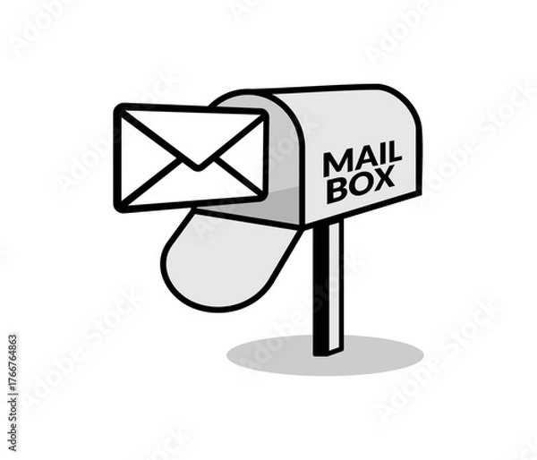 Fototapeta Mailbox and envelope icon. Communication by mail concept.