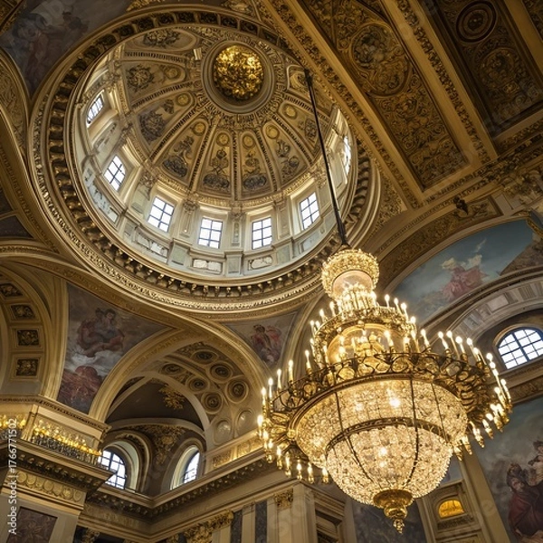 Obraz Majestic domes of iconic basilicas and cathedrals in Rome and Vatican Italy