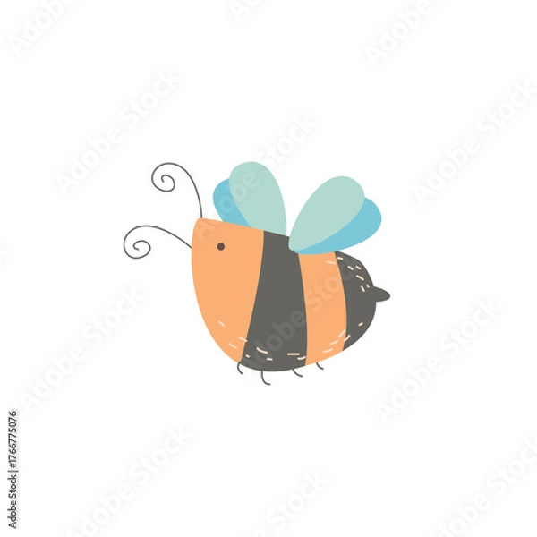 Obraz  cute bee  animal character design vector template illustration