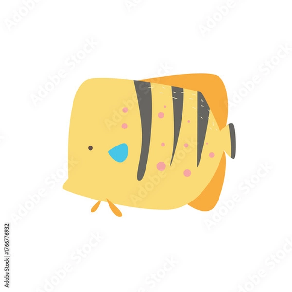 Obraz  cute fish  animal character design vector template illustration