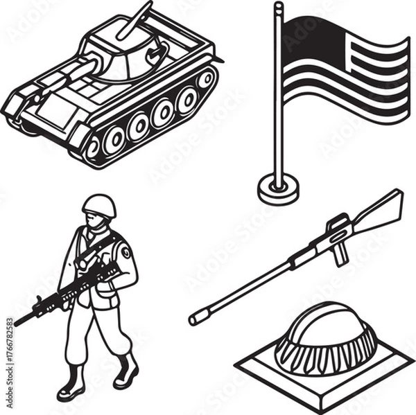 Fototapeta Vector flat design of a group of construction workers wearing safety gear, symbolizing teamwork and professionalism