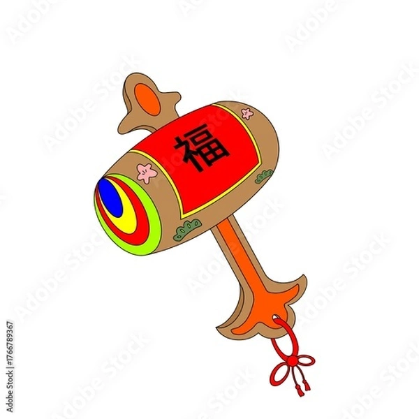 Obraz 金運アップの象徴として描かれた打ち出の小槌