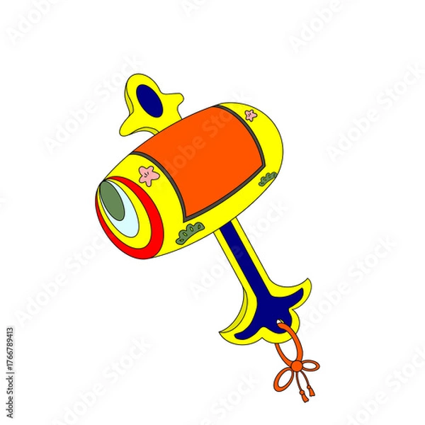 Fototapeta 金運アップの象徴として描かれた打ち出の小槌