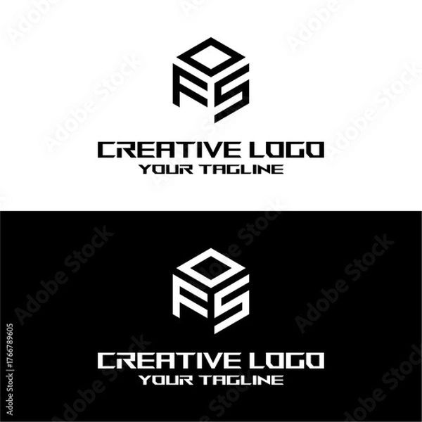 Obraz creative letter logo fs design vector