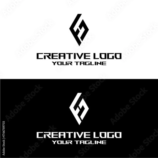 Obraz creative letter logo fs design vector
