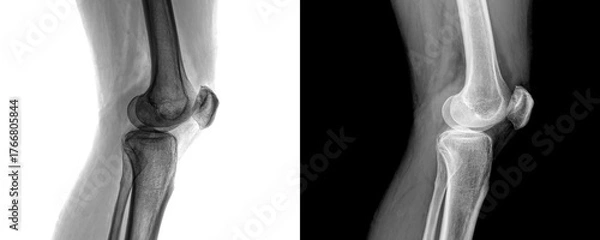 Obraz Medical X-Ray of Knee Joint Lateral View of Skeletal Framework and Bone Anatomy for Arthritis