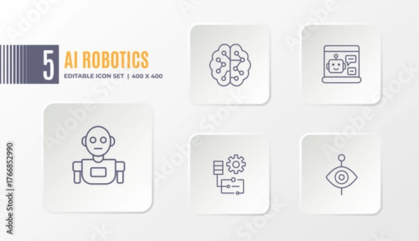 Fototapeta Artificial Intelligence and Robotics Icon Set
