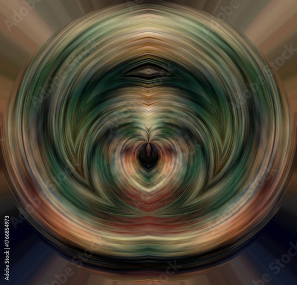 Fototapeta An abstract, colorful, geometric kaleidoscope background. Gorgeous, soft colors. Wavy, spiral-patterned art. The apple of time.