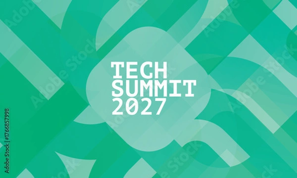 Fototapeta logo graphic design of annual event summit and title made for Technology theme