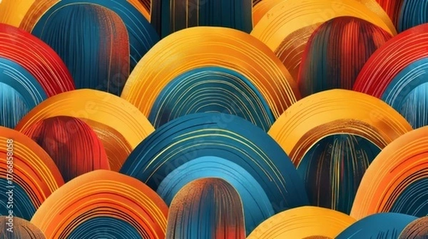 Obraz The image shows a seamless, geometric pattern composed of overlapping arches.