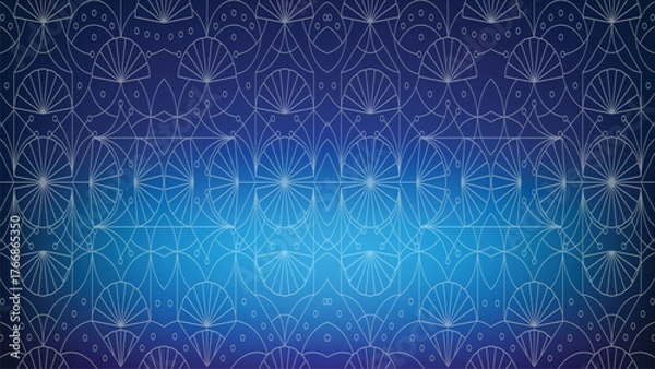Fototapeta Art Deco Geometric Pattern Overlay Gradient Blue