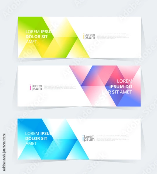 Fototapeta Geometric banner design with vector presentation template.