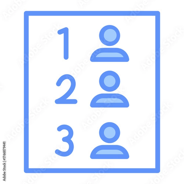 Fototapeta Leaderboard Outline Blue Color Icon