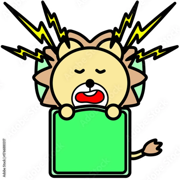 Obraz いびきをかくライオン　イラスト