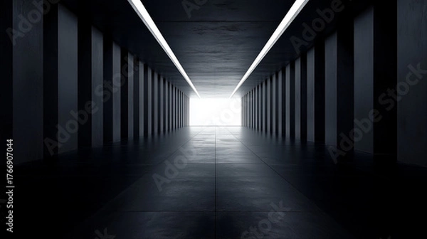 Fototapeta Light at the end of a dark tunnel