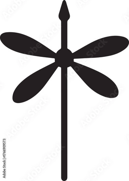 Obraz Spinning wheel silhouette vector