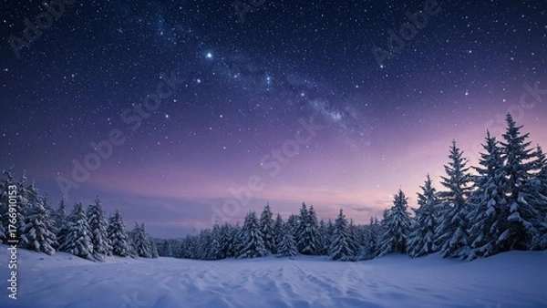 Fototapeta winter landscape with trees