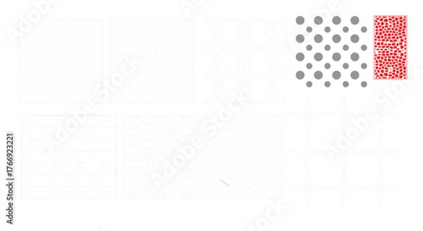 Fototapeta Collection of geometric seamless patterns with lines diamonds circles and abstract shapes