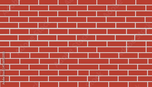 Fototapeta Seamless red brick wall texture with clean white grout lines, perfect for modern architectural backgrounds, graphic design elements, and interior design concepts, offering a vibrant and realistic