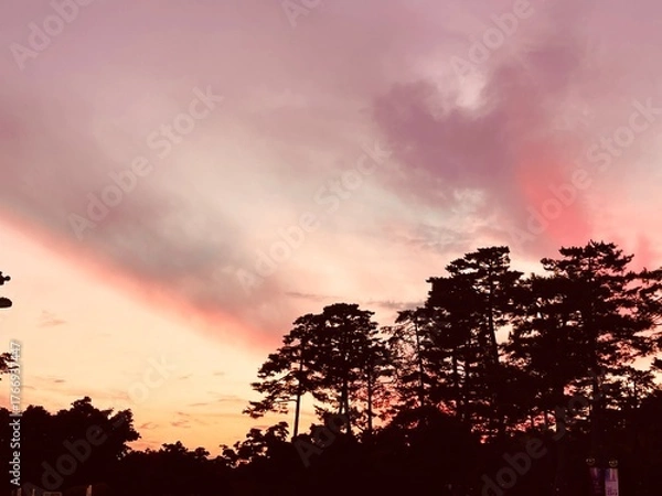 Fototapeta sunset with clouds