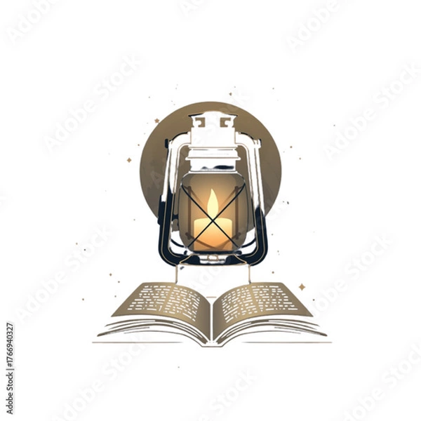 Obraz lantern and book logo