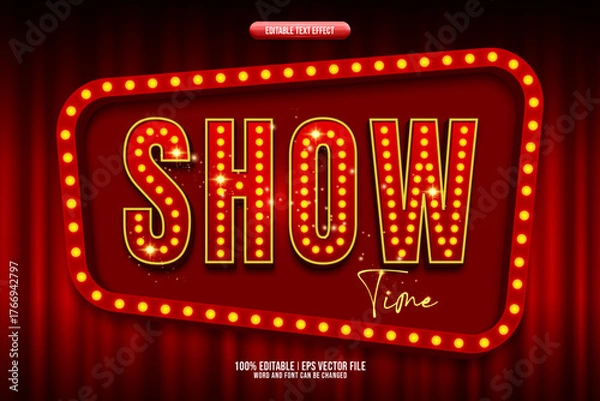 Fototapeta Show time 3D editable text effect